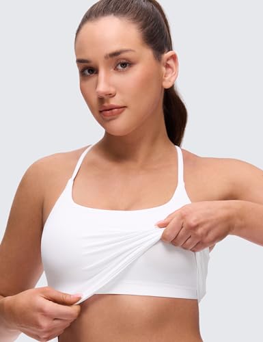 Image of CRZ YOGA Butterluxe Twist Back Crop Tank Tops | Light Support, Removable Pads, Yoga, Extremely Soft, Cut-Out Crossback, Adjustable Straps, Longline Sports Bras for Women