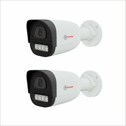 Trueview 2MP Dual Light Wired Bullet CCTV Camera with Built-in Mic| Works with DVR | Full-Time Color Vision, 3.6mm Lens,20M IR & 15M White LED | 4-in-1 TVI/AHD/CVI/CVBS|H.265 Compression (2HD Bullet)