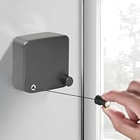 Corda Per Bucato Retrattile Da 4,2 Metri - Stendibiancheria A Parete Per Interni Ed Esterni - Foto 7