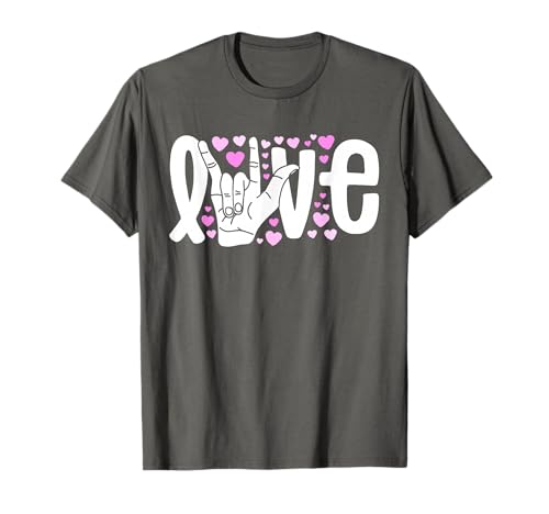 Sign Language Shirt Love ASL Shirts Be Kind Deaf Awareness T-Shirt