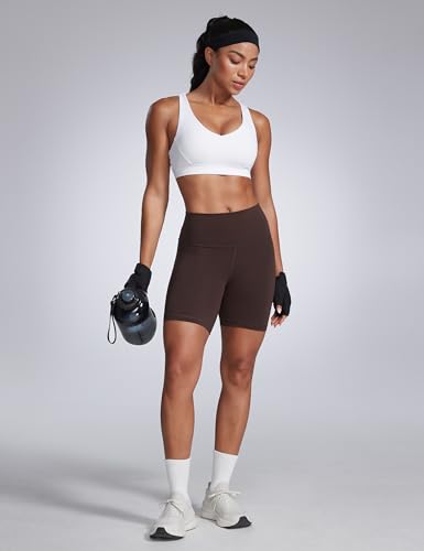 Image of CRZ YOGA Butterbreeze Cross Back Sports Bras | Medium Support, Removable Pads, Training, Fast Dry, Scoop Neck, Cut-Out, Adjustable Wide Straps, for Women