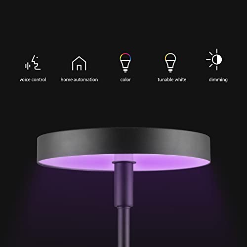 Globe Electric 67240 Wi-Fi Smart Table Lamp, Satin Black, No Hub Required, Voice Activated, 7 Watts, Multicolor Changing Rgb, Tunable White 2000K - 5000K, 400 Lumens, 50,000 Hours, 80 Cri #TOP7