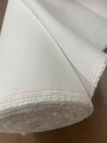 Image of 100% Cotton Duck Fabric by The Yard - Heavy Duty Canvas Cloth for Upholstery, Curtains, Bags, Crafts & Home Decor Size 62 inch- Available in Yellow, White, Natural & Blue (White, 2 Metre)