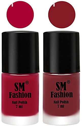 Image of Long Lasting Nail Polish | Nail Paint Combo 7 ml Each) - Set of 2 Dark Magenta-Plum