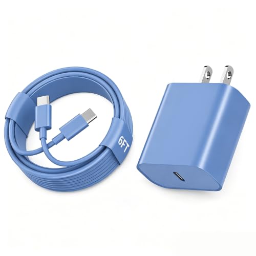 Image of iPhone 17 16 15 Long Charger Fast Charging,20W iPad USB C Wall Charger Block with 6FT USB C to C Cable Cord for iPhone 17 /Pro /Pro Max /17 Air / 16 /16 Pro /16 Pro Max /15 /Plus /Pro /Pro Max