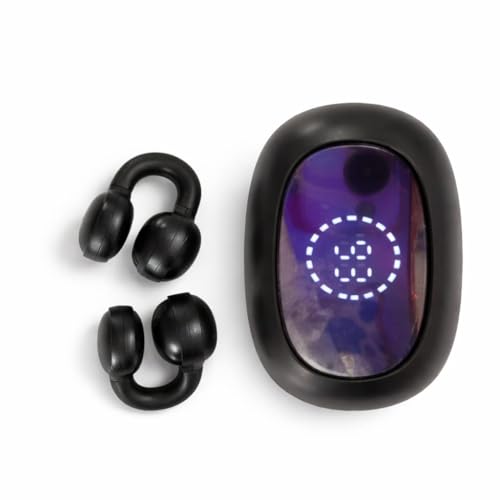 Image of Open Ear Wireless Earbuds with Smart Display Charging Case, Bluetooth Ear Hook Headphones, Touch Control, Long Battery Life (Black)