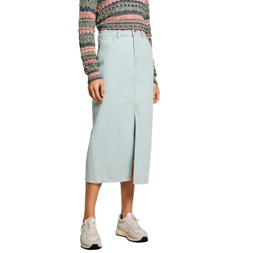 Pepe Jeans Midi Skirt HW Falda, Denim, XL para Mujer