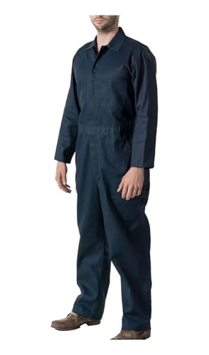 GRS Mens C2 Dark Navy Work Overall - Protective Coverall Workwear Boiler Suit for Mechanics Workshop Warehouse College Student Garages DIY