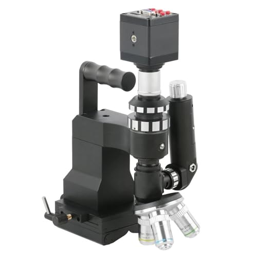 Microscope Handheld Portable Metallurgical Microscope 100X 200X 400X Polarizing Microscope for Metal Alloys Ceramics Surface Observation(3.5X-90X 38MP A)