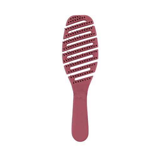Elite Pro Beauty Flex Detangler Hair Brush, Detangles Wet or Dry Hair for All Hair Types, Matte Rose