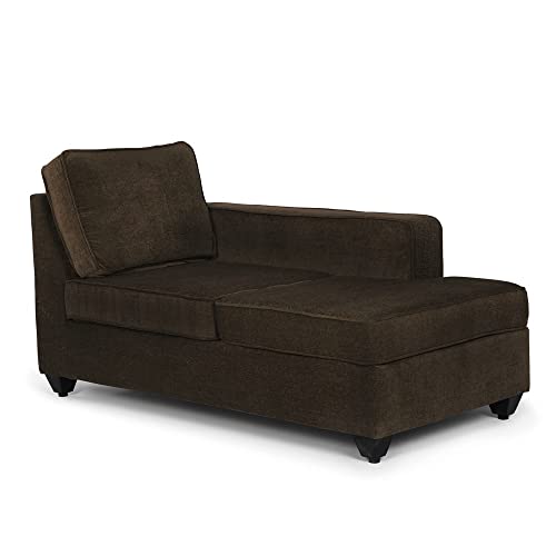 Image of Wakefit Sofa Set | 3 Year Warranty | Sofa 3 Seater, 3 Seater Sofa for Living Room, Wooden Sofa Set, 4 Seater + Right Aligned, Sofa for Living Room - Napper(Malphino : Dark Earth)