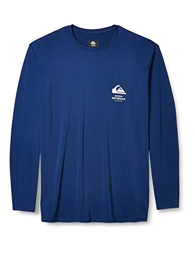 Quiksilver Waterman Men's Greenroom LS Long Sleeve Rashguard SURF Shirt, Blue, L