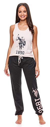 U.s. Polo Assn. Womens Tank Top Pajama Set – Racerback Tank With Lace And Lounge Pant With Pockets Pajamas For Women (Light Pink With Pockets, Medium) #TOP3