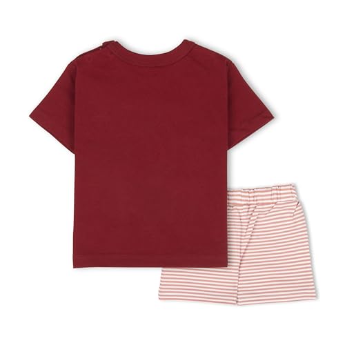 Image of ARIEL Baby Boys & Baby girls Cotton Printed Round Neck Half Sleeve T-shirt & Short Summer Clothing Sets