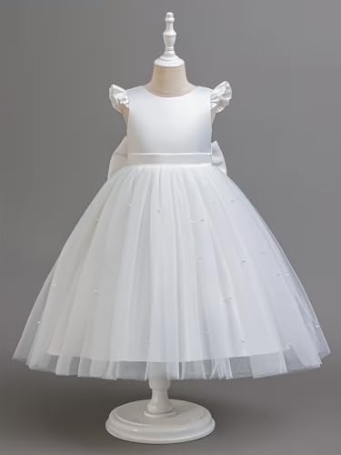Image of TAGAS Girls Princess Party Dress | Mesh Layered Fit & Flare Frock for Girls | Pearl Embellished Tulle Dress | Birthday Dressess | Wedding Kids Fancy Frock (3-11 Years)
