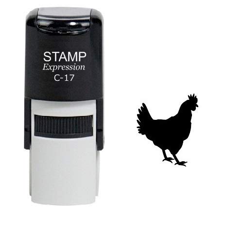 stampexpression - Rooster Chicken Self Inking Rubber Stamp - Black Ink (A-6116)