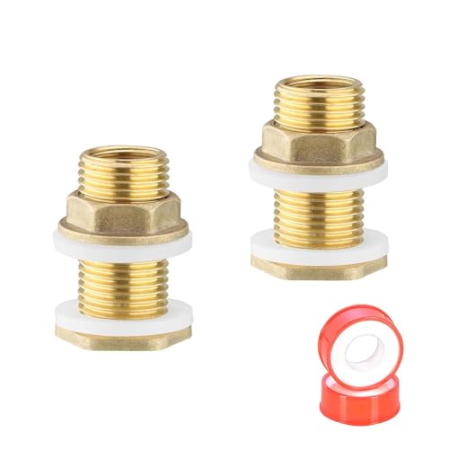 0XBIT 2 Stücke Messing Tankdurchführung SHUIXJTNWS