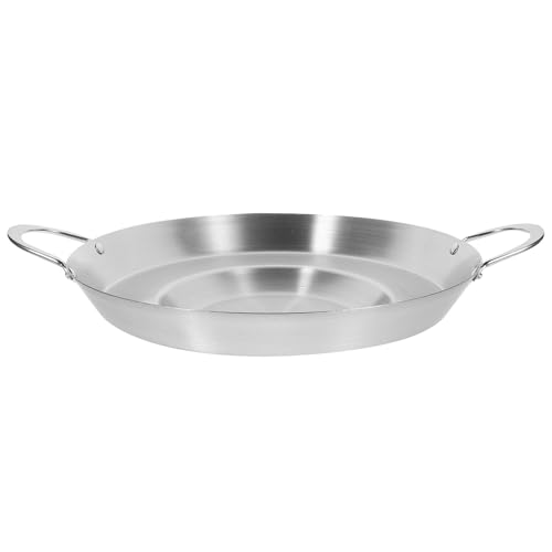 EXCEART Sartén Plana para Cocinar de Acero Inoxidable Grueso, Antiadherente y Adecuada para Freír y Asar en Cocina Doméstica o Barbacoa