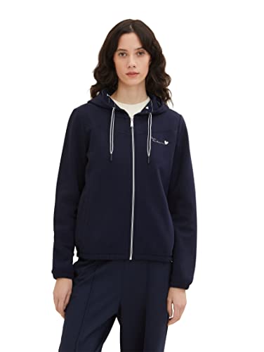 TOM TAILOR Damen 1036198 Sweatjacke mit Kapuze, 10668 - Sky Captain Blue, L
