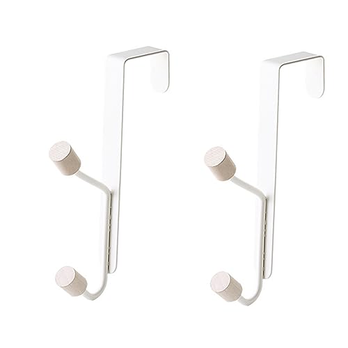 KICHOUSE 2pcs Shelf Door Hooks for Hanging Over The Door Hooks Cabinet Door Hanger Over Cabinet Door Hook Door Organizer Hanger Clothes Hanger Over Door Clothes Hooks Scarf Rack White Iron