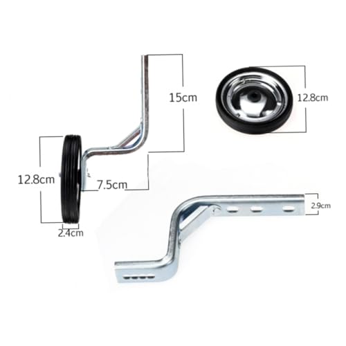 Ruedas de Entrenamiento Ajustables y Resistentes Abaodam para Bicicleta, Estabilizadores de Acero para Equilibrio en Bicicleta, Color Negro y Plata miniatura 2
