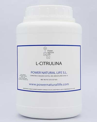 L-Citrulina Base Power Natural Life | 100% Pura | Sin Añadidos ni Aditivos | No GMO | Envase de 500 gr