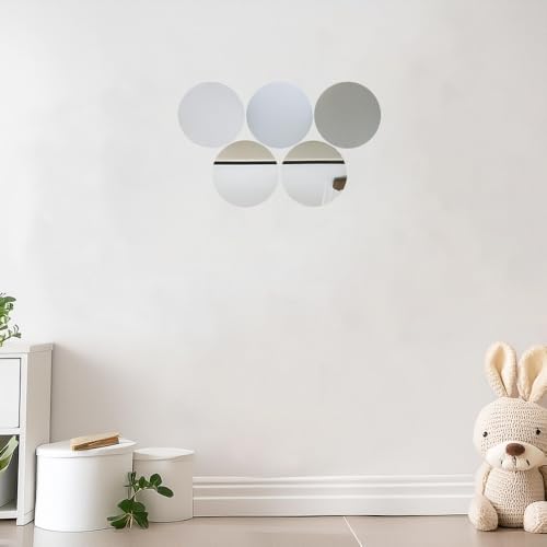 Image of Round Mirror Tiles for Glass Mirror Centerpiece or Crafts - Wall Mirror Decor (1, 9-Inch)