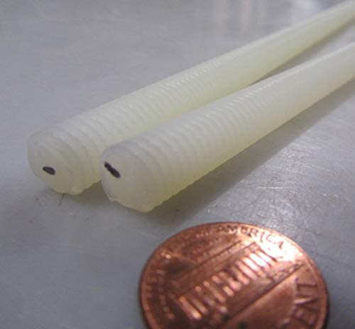 Natural Nylon 6/6 Fully Threaded Rod RH 3/8"-16 x 24 Length 2 Pcs