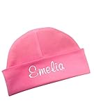 Embroidered Baby Hat Baby Shower Keepsake Custom Infant Hat Personalized with Custom Name Pink