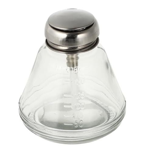 Mikinona Botella para Quitaesmalte Reutilizable de Vidrio Antiestático para Cosméticos para Esmalte de Lociones y Solventes
