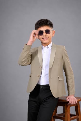 Image of SaintX Boys Premium Tuxedo Blazer (1 to 14 Years) | Prince Charming Formal Wear Collection for Kids & Boys | Fully Lined | Shawl Collar | Slim Fit | Royale Luxury Wear