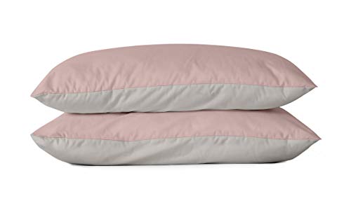 BLUE MOON Mako Satin Funda de almohada reversible de satén de satén liso Uni, funda de almohada, funda de almohada, funda de almohada 70x90 Made in EU! (funda de almohada satinada, 2 unidades, plata