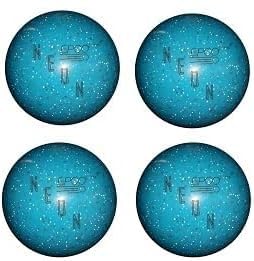 Bowlerstore Products EPCO Candlepin Bowling Balls - Neon Speckled - Blue (4 1/2 inch- 2lbs. 6oz.) - 4 Balls