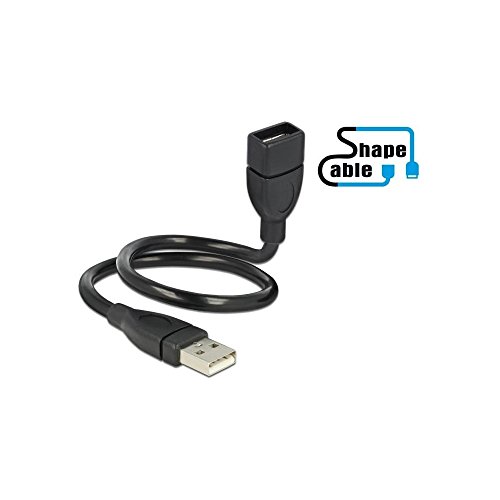 DELOCK 83498 - USB 2.0 Kabel, A Stecker auf A Buchse, Shape, 0,35 m