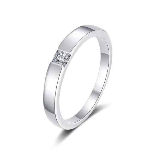 Alliance en argent 925 bague moissanite éclat or blanc luxe