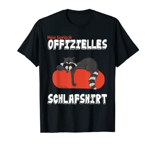 animal oficial dormido mapache en pijama dormir Camiseta