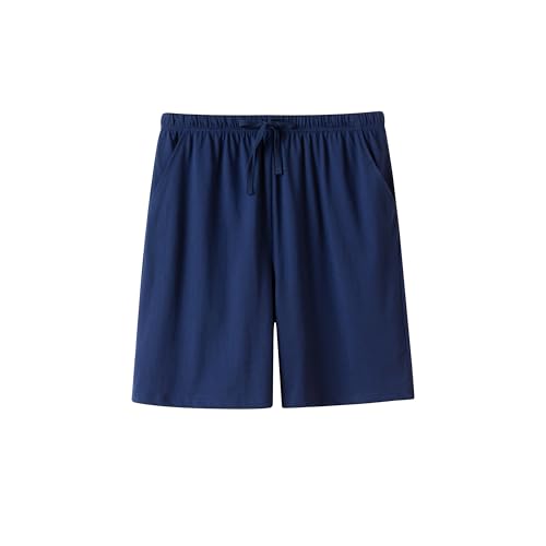 Keyocean Mens Henley Pajama Set, Soft Cotton Short-Sleeve T-Shirt & Shorts Summer PJ Set for Sleeping4