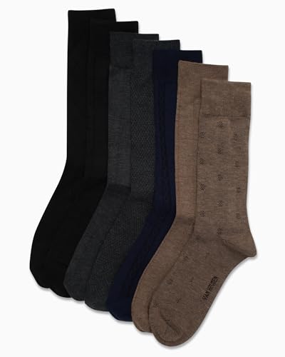 Van Heusen Mens Dress Socks - 7 Pack Soft Stretch Moisturing Wicking Work Crew Socks for Men (Sizes: 6-12.5)4