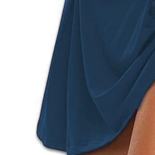 vestido de banho com cintura alta vestido de banho baixo vestido de banho com roupa interior (azul,X