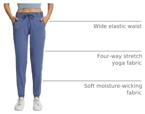 Image of Haowind Joggers for Women with Pockets Elastic Waist Workout Sport Gym Pants Comfy Lounge Yoga Running Pants