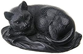 danila-souvenirs Decorative Stone Statue Figurine Sculpture Lying Black Cat 4 10 cm