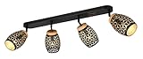 Reality Leuchten Spotbalken Bidar R81574080, Metall Schwarz matt/goldfarbig, exkl. 4x E14