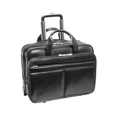 McKleinUSA L Series BOWERY Leather Rolling Briefcase, Black (87855) (87855MCK) Cover