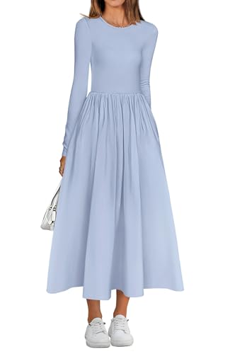 BTFBM Casual Long Sleeve Dresses Spring Dresses 2025 Wedding Guest Dress Midi Dress Flowy Bohemian Long Dress
