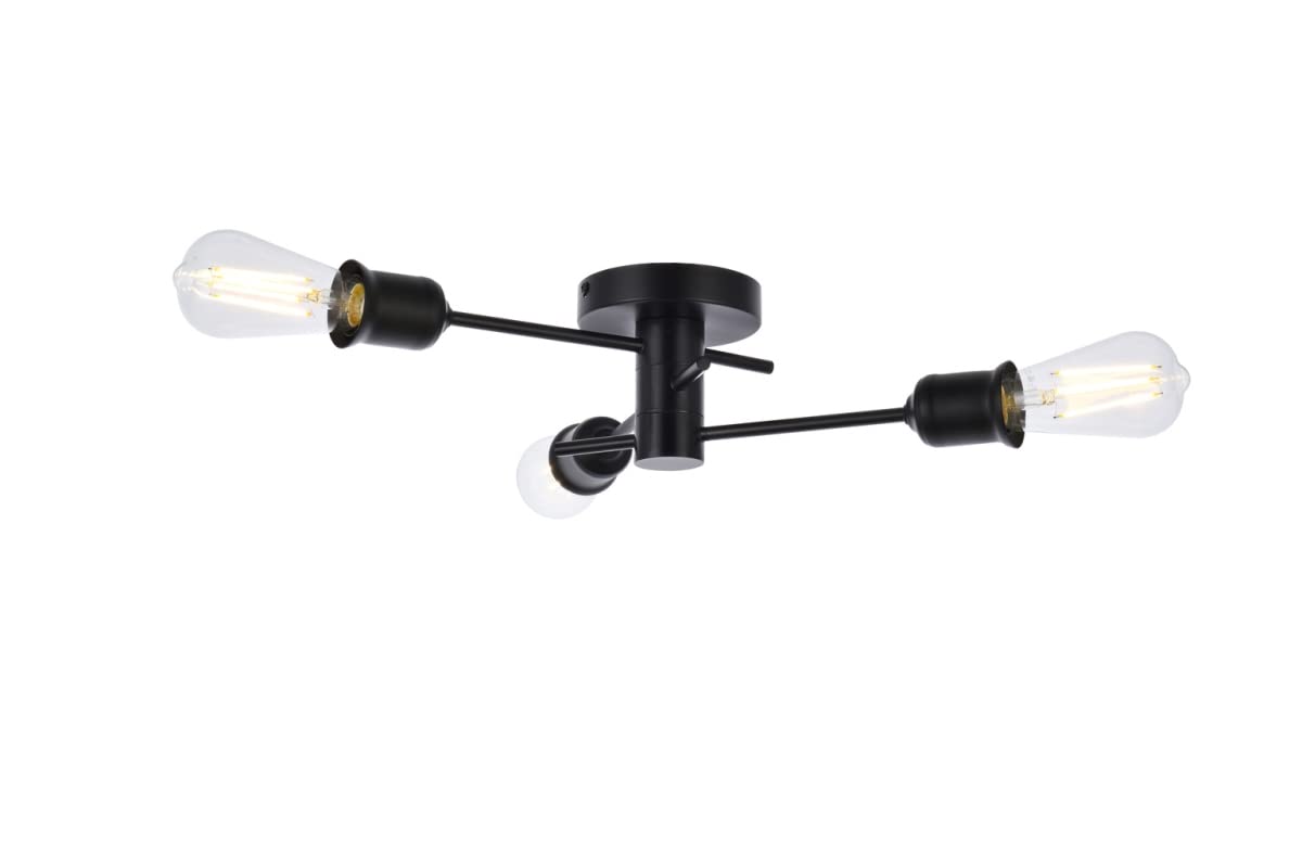 Xavier 3 Lights Flush Mount Black