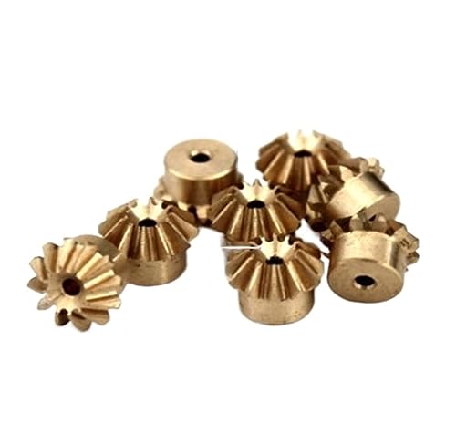 Bevel Gear Pinion Hardware Mechanical 2pcs 0.4m12T Bevel Gear Bevel Gear 0.4model 12teeth Hole1mm Transmission Copper