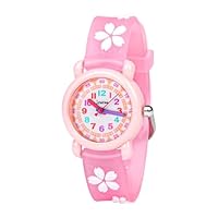 Vicloon Kinderuhr Wasserdicht Armbanduhr für Kinder Quarzwerk 3D Cartoon Design Digital für 3 bis 11 Jahre Mädchen Jungen, Rosa Druck, gürtel