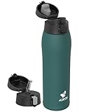 AORIN Trinkflasche Edelstahl 18/8, 950ml, Auslaufsicher Thermoskanne Isolierflasche Doppelwandig mit 2 Deckel, BPA-Frei Sportflasche, Trinkflaschen für Sport, Schule, Outdoor