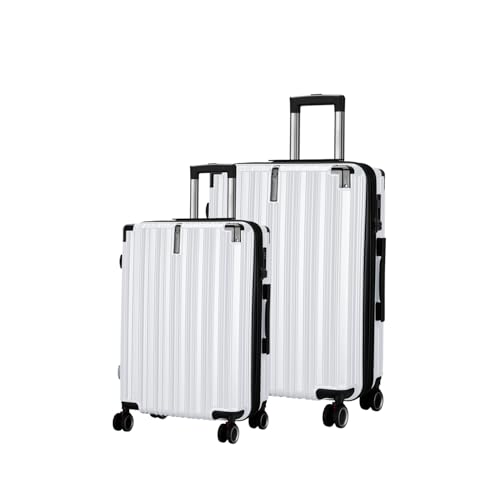 Image of Maleta Nova Cabin and Check-in Medium Luggage| TSA Lock, 8 Spinner Shock-Absorbing Wheels | Trolley Bags for Travel Set of 2 | Suitcase | Luggage Bags for Travel (White, Set of 2 (Small-Medium))