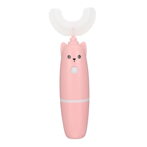 iplusmile 1 Juego cepillo de electrico infantil Cepillo de portátil cepillo de eléctrico en forma de u cepillo de para gel de sílice rosa